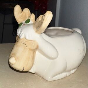 Christmas Moose planter or cocktail napkin holder.